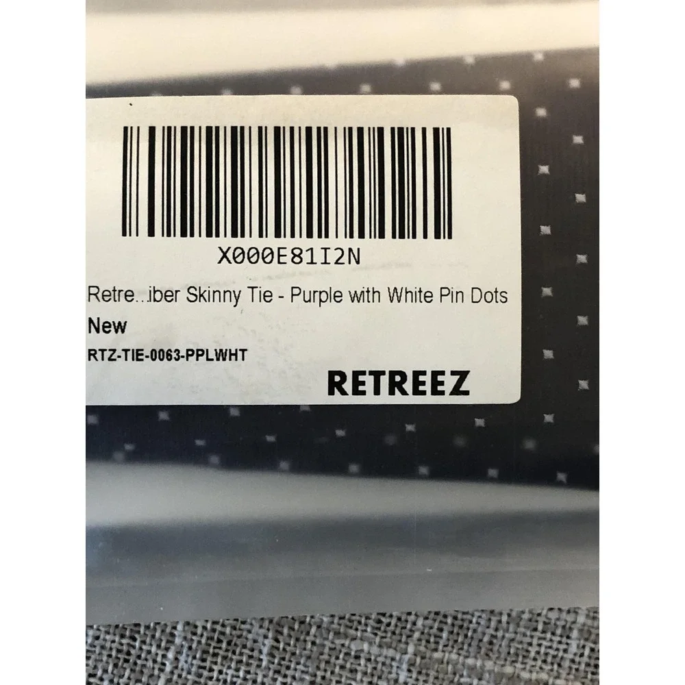 Retreez Tie Mens Purple White Pin Dots Skinny Microfiber Formal Wedding Business